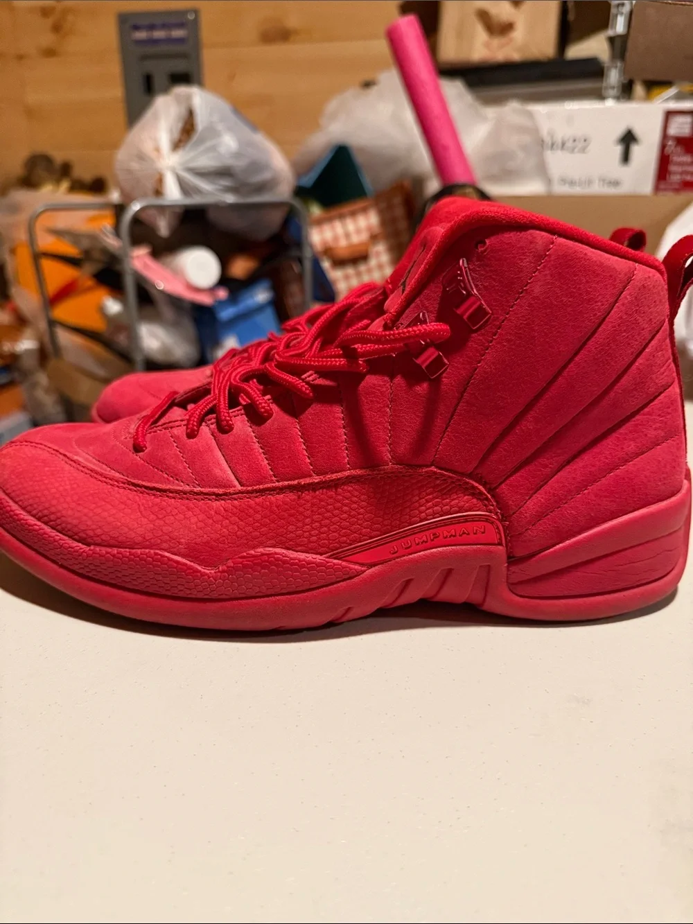 Jordan Men’s All-Red High-Top Sneakers
